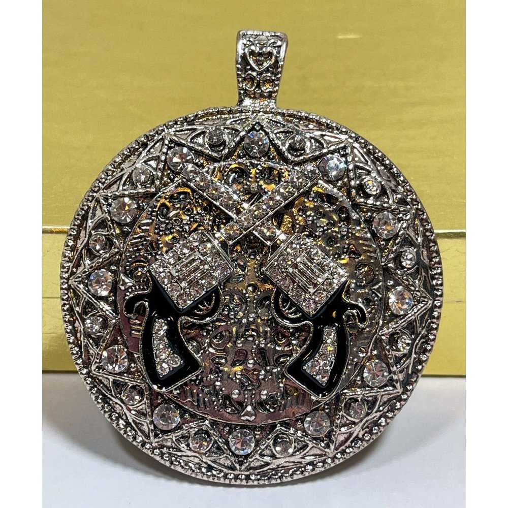 Western Pistol Revolver Crystal Rhinestone Pendant Charm Cowgirl Cowboy New